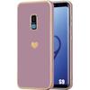Coque de protection - Samsung - Galaxy S9 - Violet - Silicone - Antichoc avec motif cœur