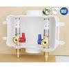 WHK Washing Machine Outlet Box,Pex Laundry Box Washer Wall Box With Drain Recessed Water Valve Box Center Double Drain 1/2-inch Crimp PEX B,PVC White