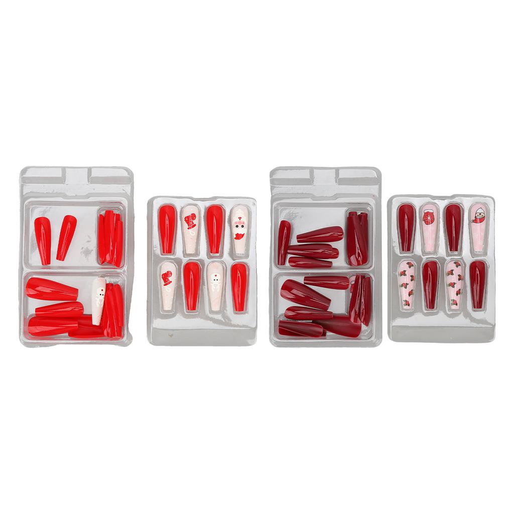 30 штук рождественские накладные ногти носимые самоклеящиеся полные обертывания искусственный лак рождественские накладные ногти