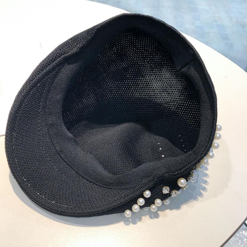 Новый осенне-зимний шерстяной берет с жемчугом и стразами, женская кепка в британском стиле ретро, ​​корейская версия, детская шляпа японского художника Mujer