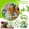 St Patricks Day Gifts & St Patricks Day Decor Table,Desk, Shelf, Mantle - Acrylic Heart Shamrocks Decorations For Home