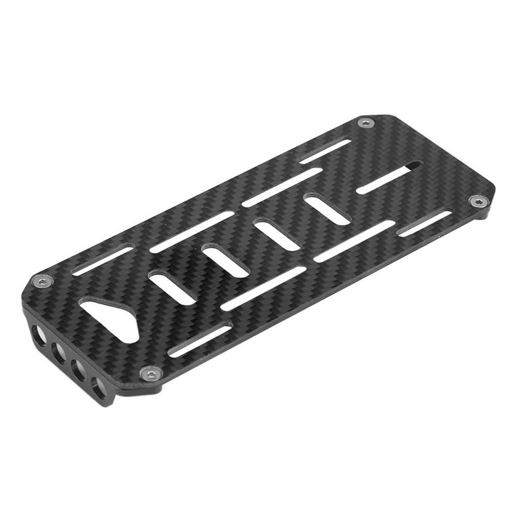 Aluminium Alloy Carbon Battery Mount Plate for SCX10 01 D90 1Celsius10 Scale RC Car (Black)