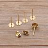 50-100pcs 2 Color Stainless Steel Earring Studs Blank Post Base Pins With Plug Findings Ear Back For DIY Jewelry Making