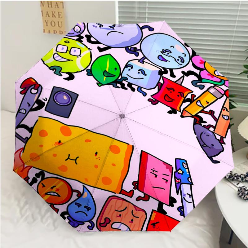 Inanimate Insanity Print Automatic Umbrella, 8 Rib Iron Frame, Plastic Handle, Suitable for Outdoor Travel &Daily , Ideal Gift