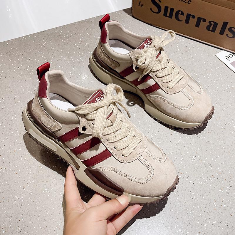 Platform Running Shoes Women's 2024 Autumn New Models Show Feet Small Casual Sports Board Shoes Versatile and Popular Dexun Dad Shoes