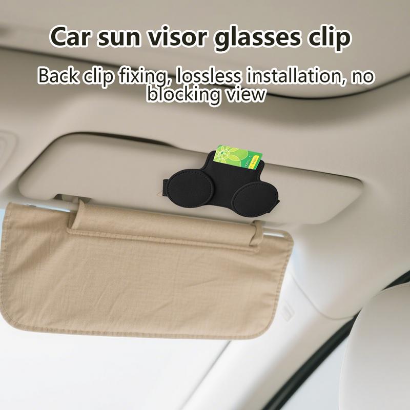 Автомобильный солнцезащитный козырек, коробка для очков, двойной зажим для солнцезащитных очков, держатель для карт и билетов, подставка, застежка, чехол для ручек, очки, автомобильные аксессуары