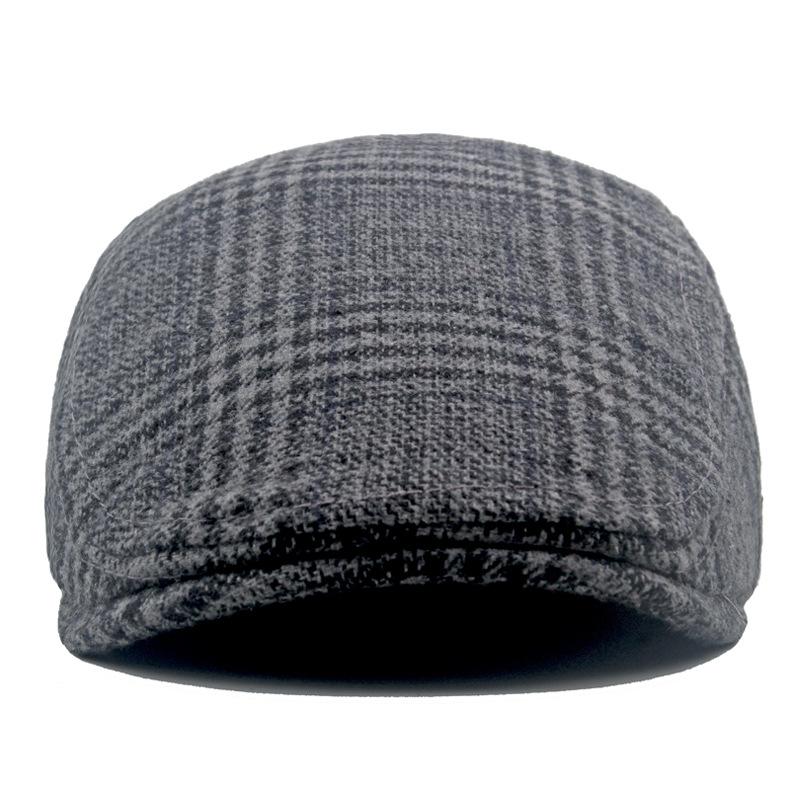Клетчатый берет, мужская британская кепка, осенне-зимняя толстая теплая кепка, кепка газетчика