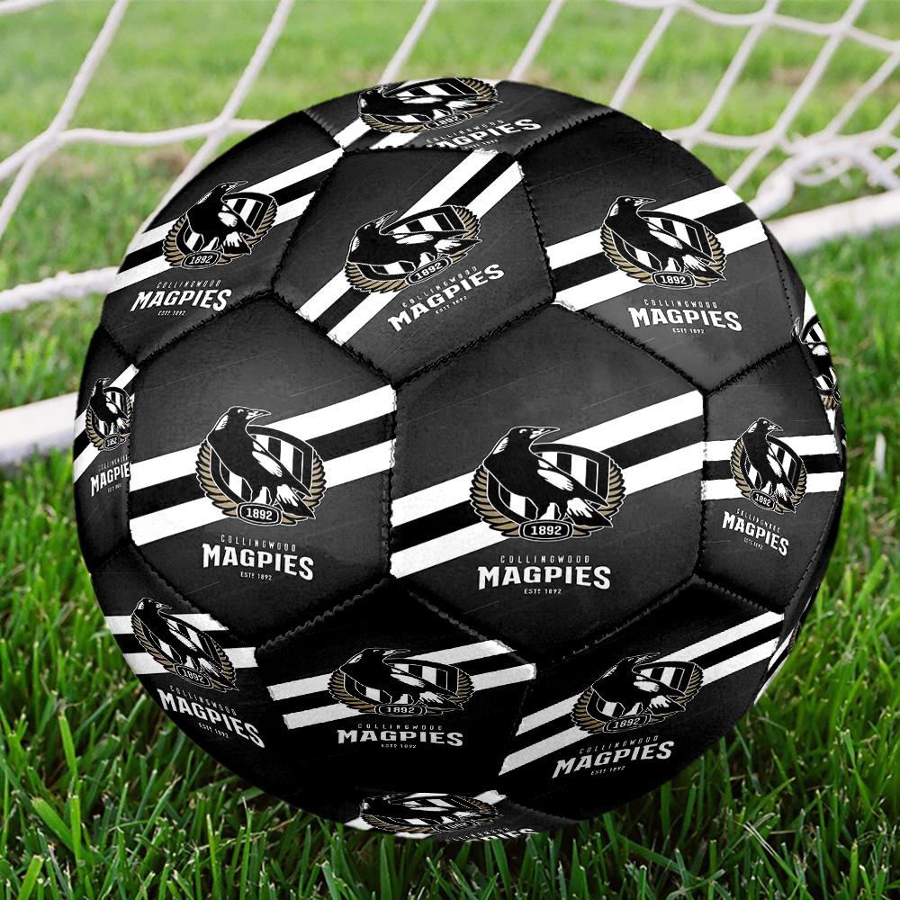 Collingwood Magpies Print Size 5 Soccer Ball, Standard Match Football for Sports Game and Team Practice, Ideal Gift for Soccer Fans