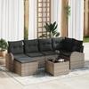 6-piece Garden Sofa Set with Black Poly Rattan Cushions, 2-seater Garden Sofa with Storage and 3354788
