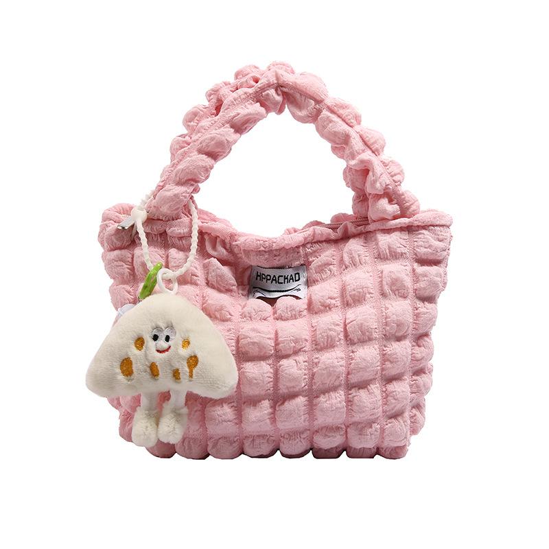 Складная сумка-облако, сумка-пузырь для выхода в свет, нишевый ленивый ветер, однотонная женская дутая сумка