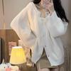 Prevalent All-match Fall Harajuku White Cardigan Women Sexy Designer Korean Style Leisure Clothing