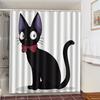Cat Brushing Teeth Shower Curtain Bathroom Product Waterproof Durable Polyester Fabric Room Decoration Cortinas With 12pcs Hooks