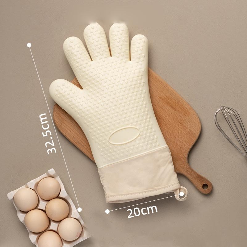 Толстые силиконовые термостойкие перчатки, устойчивые к высоким температурам, кухонные перчатки для духовки, микроволновой печи, противоскользящие, легко моются