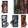 Horror Bookshelf Statue Decorative Bookends Monsters Human Face Masks And Peeping Monsters Scary Halloween Interior Decoration