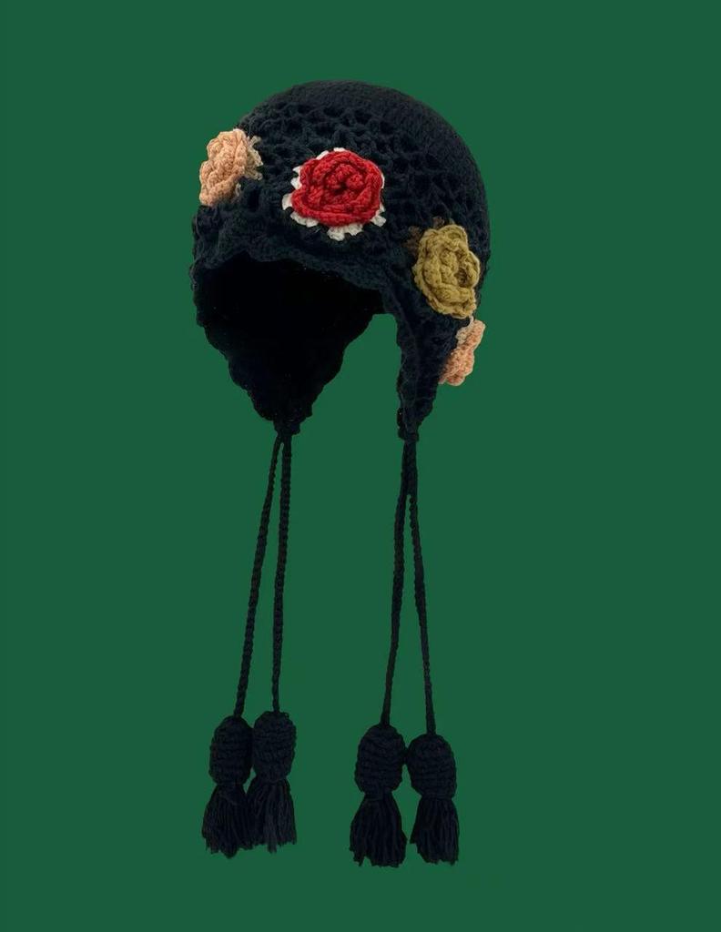 Этнический стиль Ретро Вязаная Шерстяная Шапка Бини с Кисточками