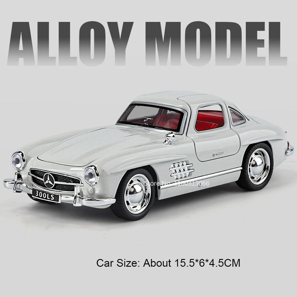 1:32 Alloy Shelby Cobra 300SL Models Cars Toy Wheel Steering Metal Body Rubber Tires Miniature Vehicles Handmade Collection