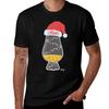 Christmas Scotch Whisky Glass Slainte Santa Hat TShirt Big and Tall Gym TShirt