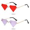 Prom Rave Party Triangle Sunglasses for Women Retro Shades Rimless Sun Glasses Diamond Shaped
