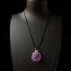 Amethyst Pendant Fairy Necklace with Black Braided Rope - Simple Clavicle Chain for Summer