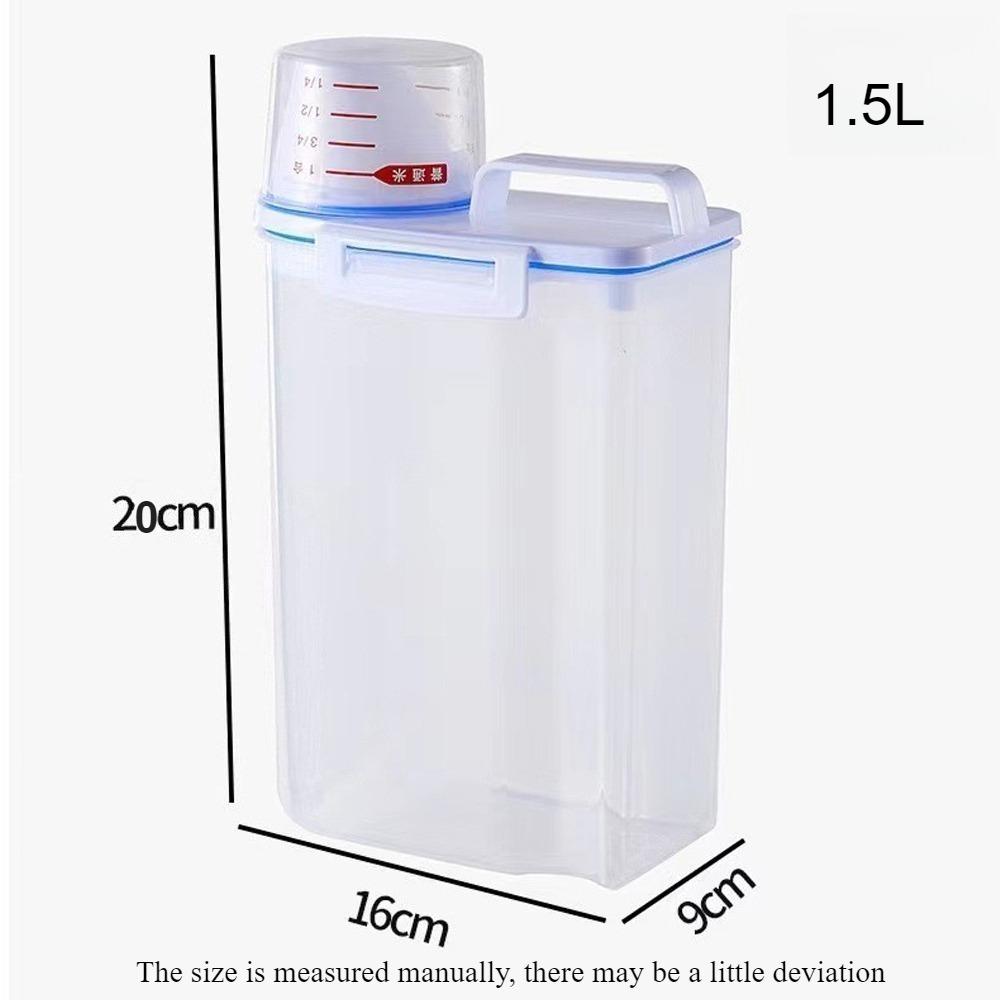 Food Storage Rice Jar 4 Lb 1/2 Kg Rice Dispenser with Measuring Cup, BPA Free Plastic Kitchen Food Storage Rack for Oatmeal