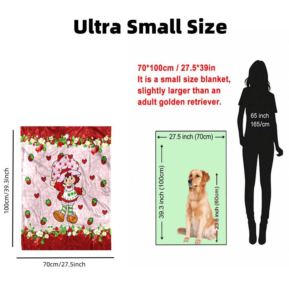 Strawberry Shortcake Blanket—A Delightful and Cozy Blanket Featuring the Beloved Strawberry Shortcake Character Surrounded by