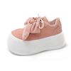 Модные 8 см НОВЫЕ Розовые туфли для спорта на платформе с удобным бантом-бабочкой Каваий Повседневные кроссовки Атлетические женские Новые туфли для скейтборда