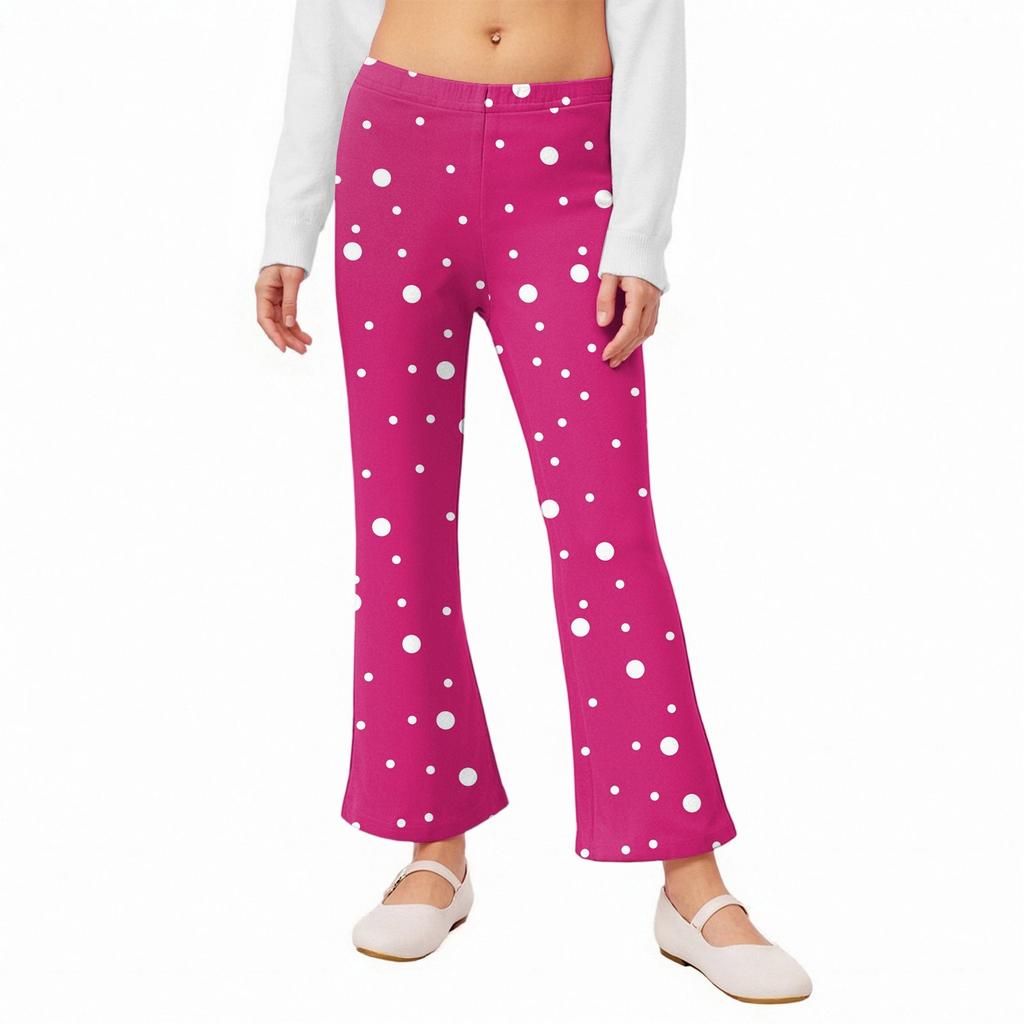 Girls' Flared Leggings - Printed Bell Bottom Pants