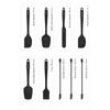 Drongo Jar Scraper Silicone Spatula Set 9 Pieces Black