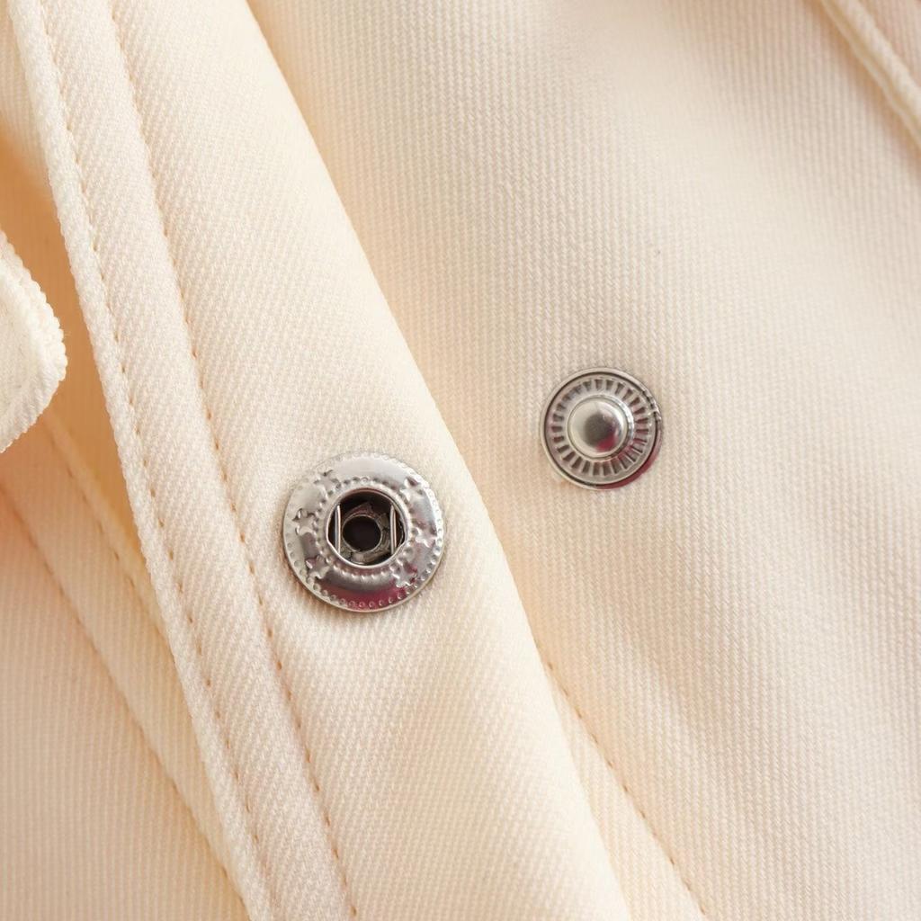 2025 Spring and Autumn New European and American Stand Collar Large Pocket Women's Jacket