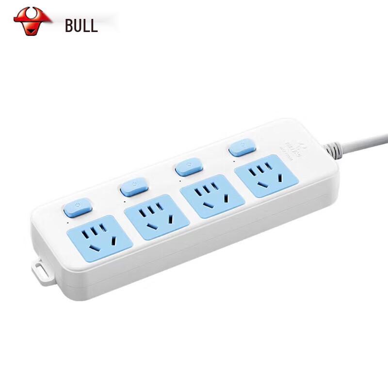 BULL 4-Socket Power Strip with Individual Switches CN plug (adapter included)