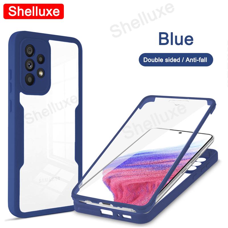 Прозрачный чехол Shelluxe на 360 градусов для всего корпуса (передняя + задняя часть) для Samsung Galaxy A72 A52 A52S A32 A22 A73 A53 A33 A13, силиконовая двусторонняя крышка