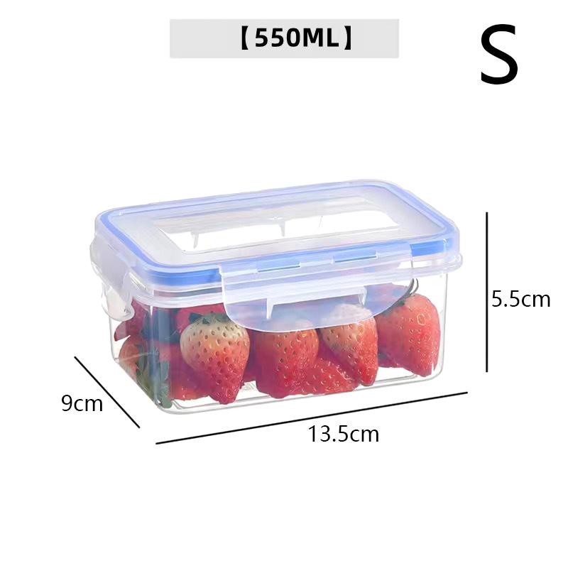 Sealed Rectangular Refrigerator Storage Box With Lid Plastic Crisper Microwave-Heated Lunch Box With Lid