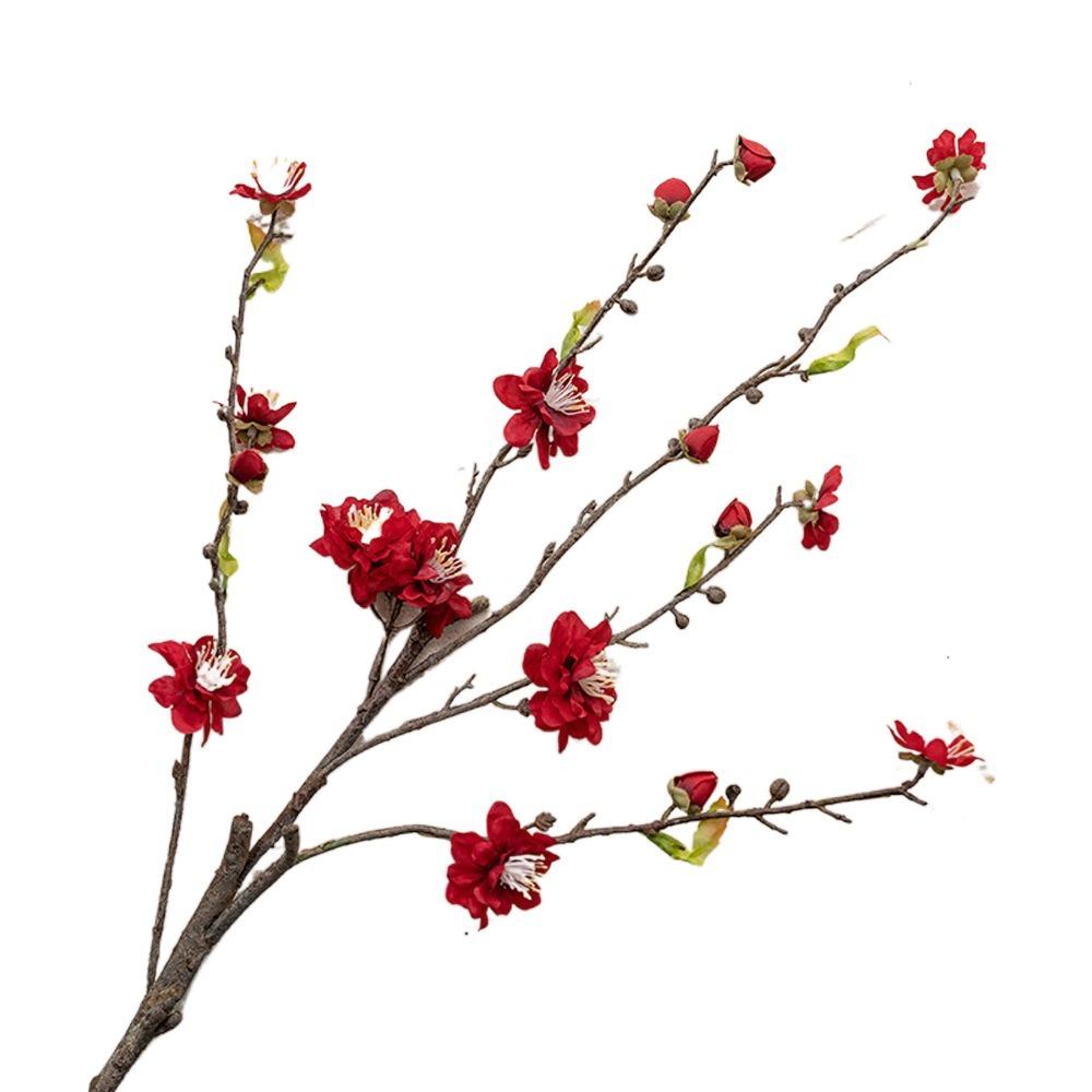 Шелковая ветка цветущей сливы с эффектом реального прикосновения 79 см Искусственный цветок Ветка искусственного персика Декор для сада на улице