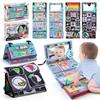 Baby Can'T Tear Desk Calendar Cloth Book Fun Mirror Toy 0-3 Years Old Early Education English Letter Black And White Color Cloth Book