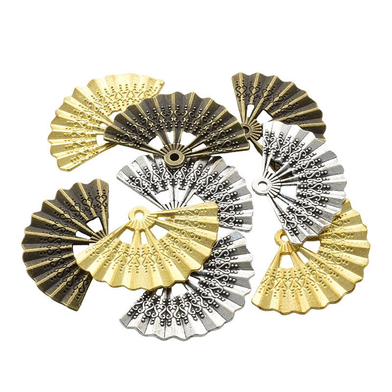 Подвеска-веер из сплава в стиле ретро для ожерелья или браслета своими руками - горячая распродажа, 33*21 мм