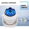 Marine Compass With Compass Mounted Waterproof Ball For Caravan Boats, White Rotating