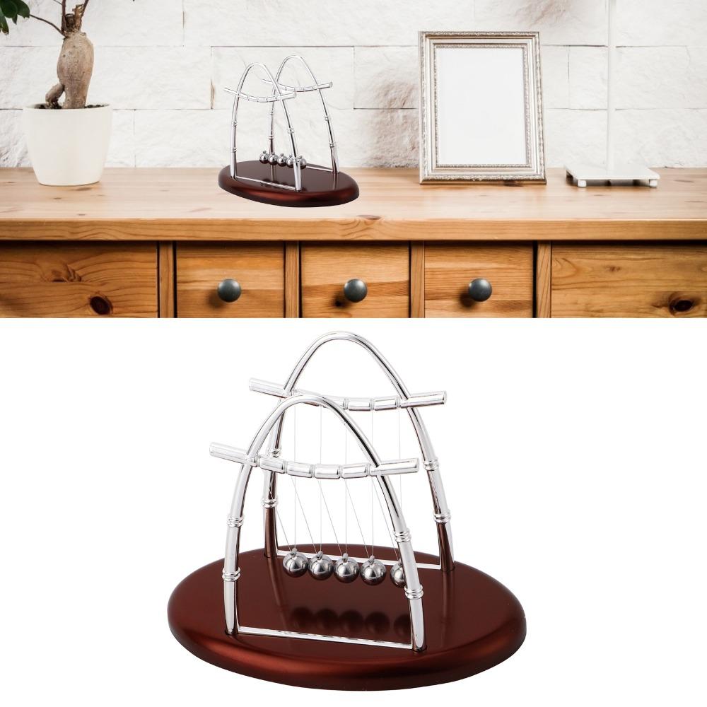 5 Steel Balls Pendulum Ornament 6.93 x 4.17 x 5.51in Physics Toy Premium Kinetic Balls Office Desk
