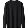 LIMENG 230g American Pure Cotton Long-Sleeve T-Shirt for Men, White Undershirt, Round Neck, Loose Fit, Base Layer, Black, 3XL