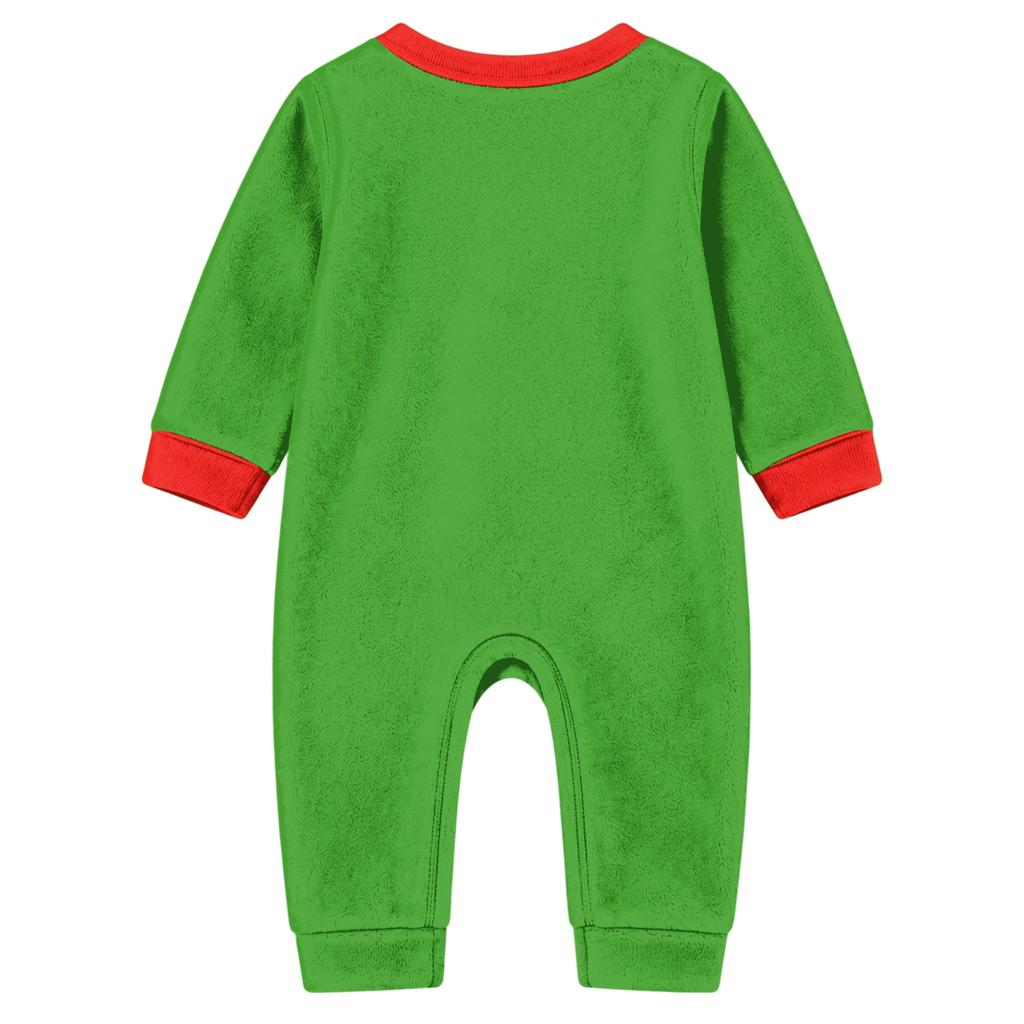 Christmas Print Family Matching Plush Loungewear Set, Parent-Child Holiday Pajamas