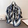 Fashion Imitation Silk Large Square Scarf Retro Flower Printing Professional Versatile Shawl Diagonal Silk Pattern Scarf Headscarf Women