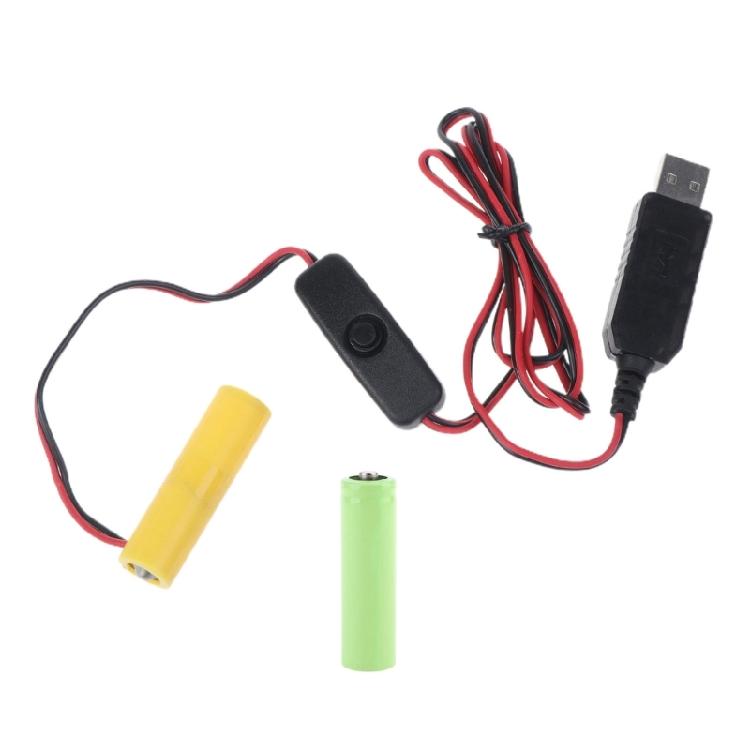 Устранитель батареек LR6 AA, кабель питания USB 1 м, замена 2 батареек AA для светодиодов