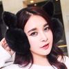 Winter Warm Earmuffs Super Soft Ultra-Thick Friendly To Skin Solid Color Women Earmuffs Ear Cover with Cat Ears
