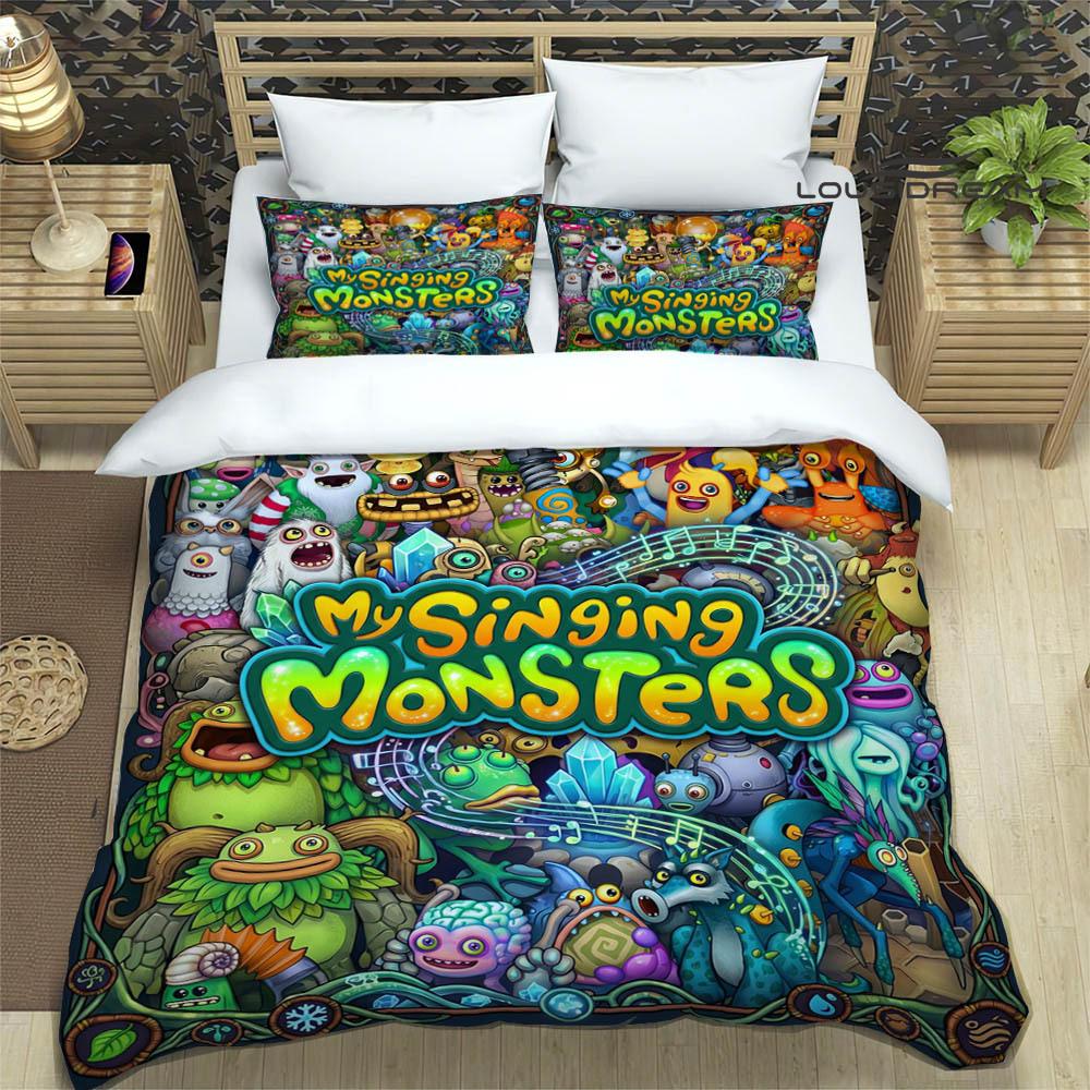 M-My Singing Monsters printed Bedding Sets exquisite bed supplies set duvet cover comforter set bedding set luxury birthday gift