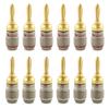 Nakamichi FanLock Excel Series 24k Gold Plated Banana Plug 10 AWG 18 AWG Gauge Size 4mm Speaker Amplifier Stereo Home Theater Radio Audio Wire Cable