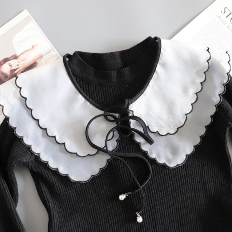 Embroidery Fake Collar Women Detachable Collars Big Lapel White False Collar Shirt Shawl Kragen Sahte Yaka Kraagje Nep Dames