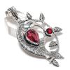 Подвеска из стерлингового серебра 925 пробы с натуральным гранатом и рубиллитом 2,56 дюйма q4G40