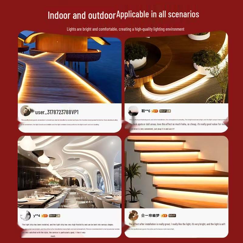 Сверхяркая водонепроницаемая светодиодная лента COB, самоклеящаяся, 220 В - Идеально подходит для создания атмосферы на улице или для потолков в гостиной