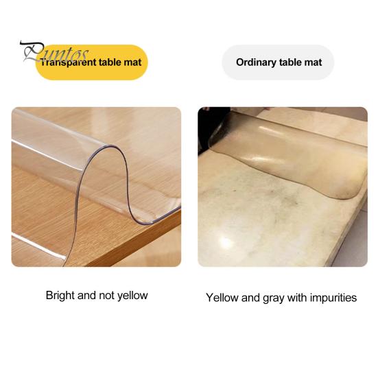 Прозрачный коврик для обеденного стола, утолщенный, видимый, круглый, защитный, маслостойкий, нескользящий, термостойкий, водонепроницаемый коврик для журнального столика
