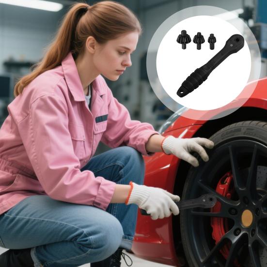 Universal Ratchet Drill Chuck Key Wrench Non-Slip Handle Ergonomic Design 2-in-1 Double Head Spanner Repair Wrench Tool