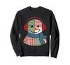 Christmas Houndstooth Snowman Scarf and Ear Warmer Sweatshirt